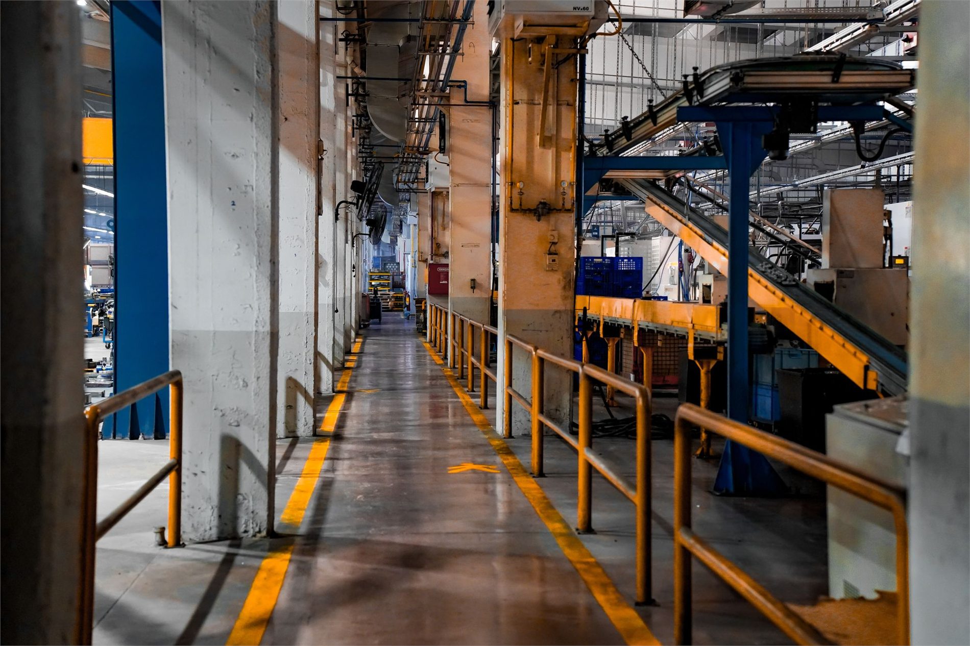 Modern industrial facility with electrical systems and production equipment